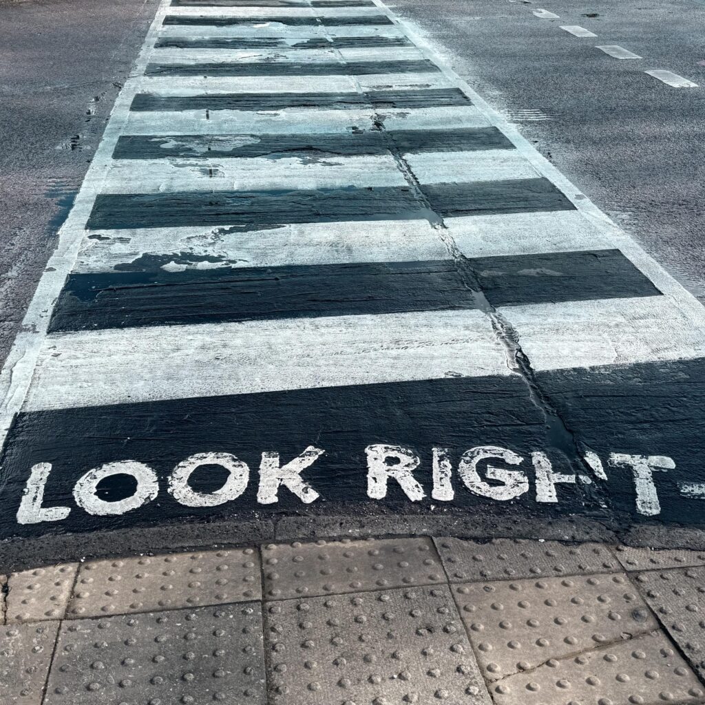 Look right.